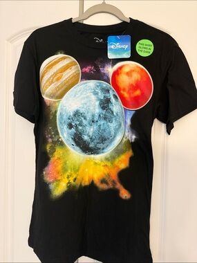 Disney Black Short-Sleeve Glow-in-the-Dark Planet Tee